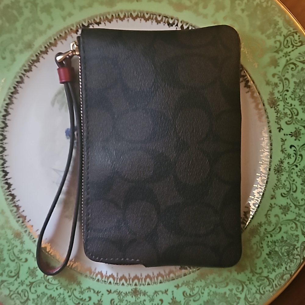 NWT Coach Corner Zip Wristlet IM/Brown 1941 Red - Picture 7 of 15